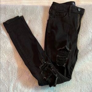 Women's Black Distressed Jeans